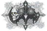 pair of male and femalel gods symbolizing death and rebirth tattoo design idea