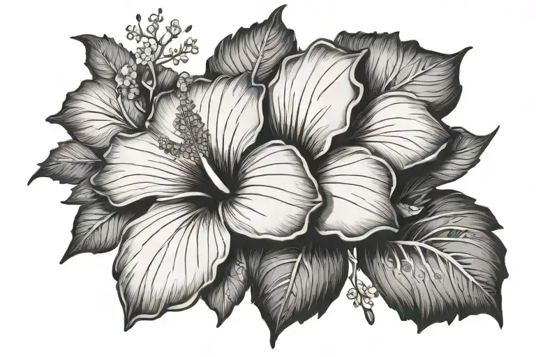 Hibiscus Flower with Bible verse Ecclesiastes 3:11  tattoo design idea