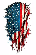 Tattered American flag tattoo design idea