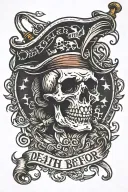 death before dishonor pirate flag tattoo design idea