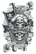 death before dishonor pirate flag tattoo design idea