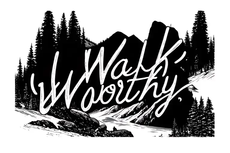 "Walk Worthy" glacier National Park tattoo design idea