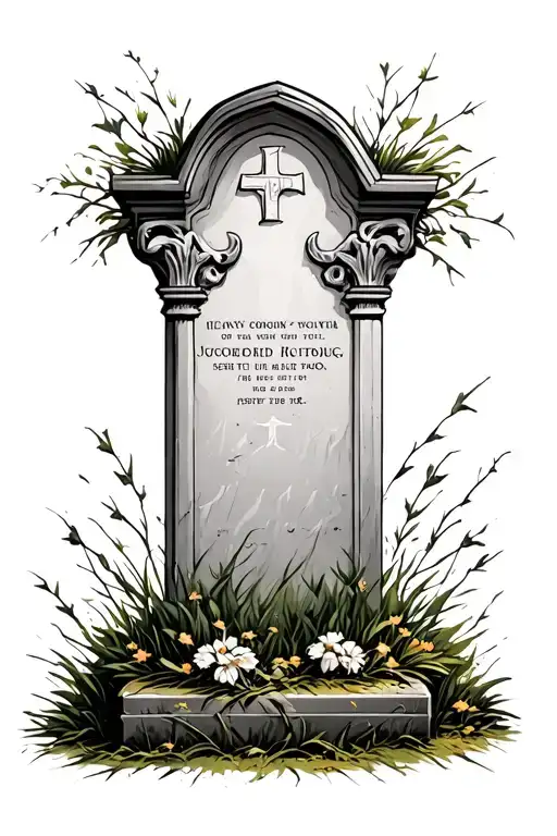 WWII grave stone tattoo design idea