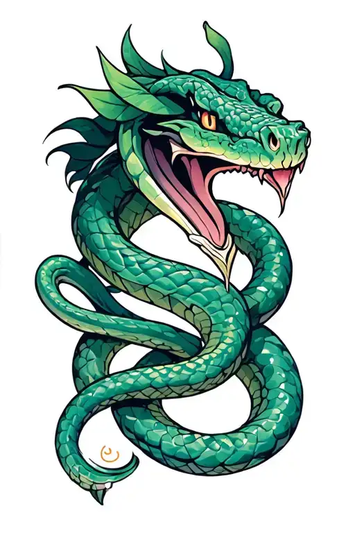 dagger snake intertwined tattoo design idea