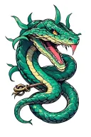 dagger snake intertwined tattoo design idea