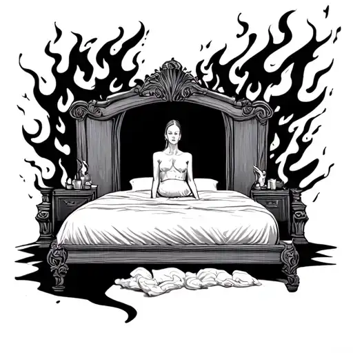 If that’s what I get for my desire Then watch me set the bed on fire tattoo design idea