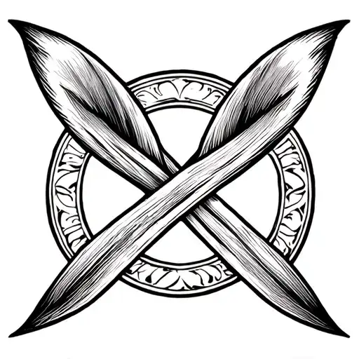 bunny ears with an X intertwined in fine lines, to suggest swingers atmosphere tattoo design idea