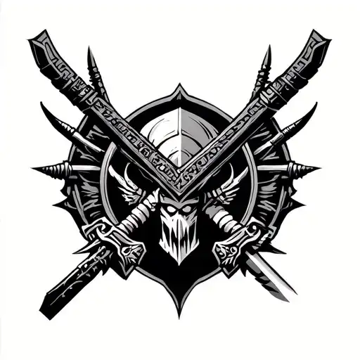 The emblem of band 'Samurai' from videogame 'Cyberpunk 2077' tattoo design idea