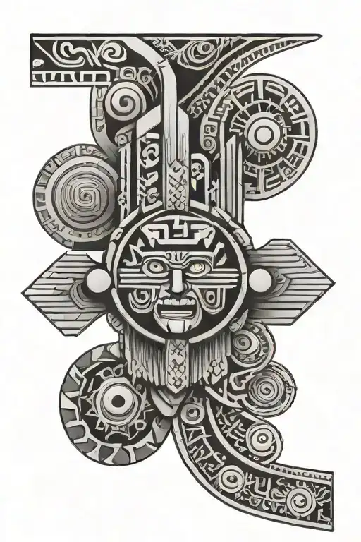 Aztec arm band tattoo design idea