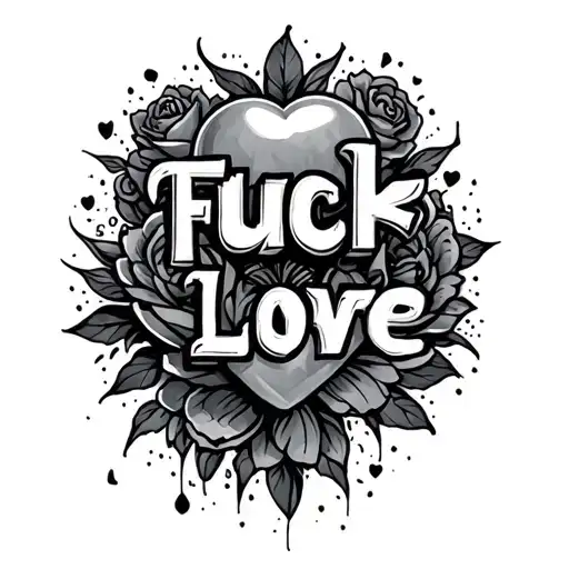 Fuck Love tattoo design idea
