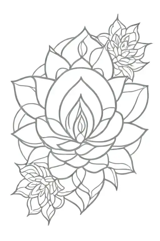 lotus chakra shaman style tattoo design idea