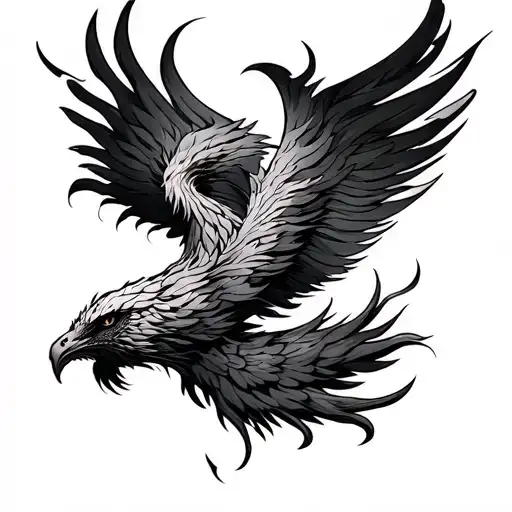 Phoenix on the neck tattoo design idea