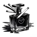 perfume with cigarettes  tattoo design idea