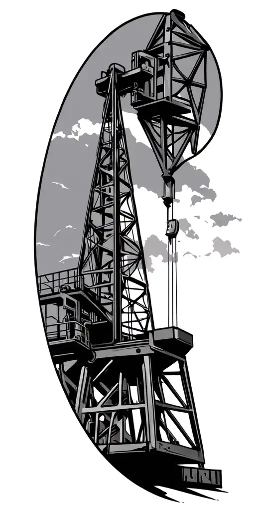 oilfield derrick tattoo design idea