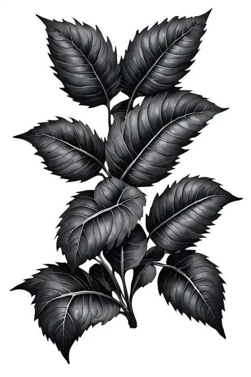 intricate ivy leaves tattoo design idea