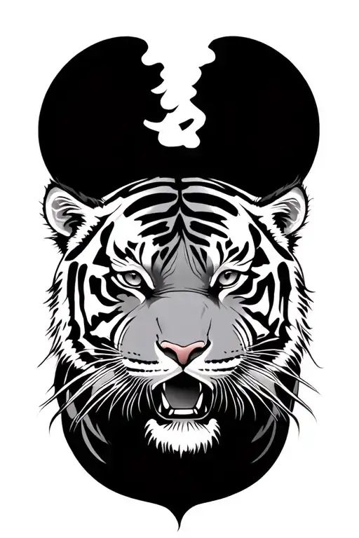 tiger in japanese style tattoo design idea