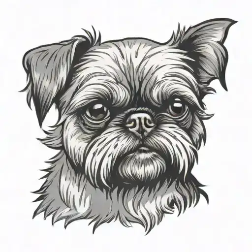 Brussels griffon posing tattoo design idea