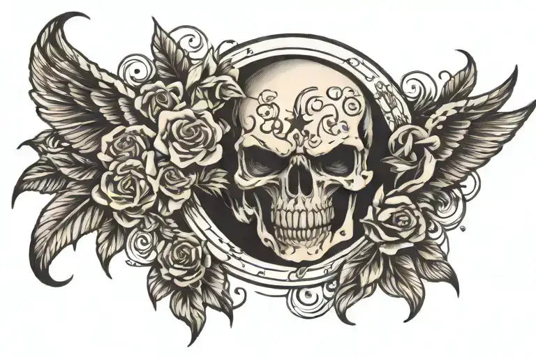 sketch on the theme of a vicious circle tattoo design idea