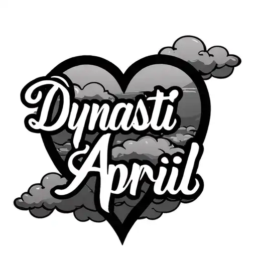 "Dynasti & April" "Dynasti & April" "Dynasti & April" "Dynasti & April" "Dynasti & April" "Dynasti & April" Name in Heart Shape Shape Shape SHAPE CLOUDS tattoo design idea