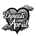 "Dynasti & April" "Dynasti & April" "Dynasti & April" "Dynasti & April" "Dynasti & April" "Dynasti & April" Name in Heart Shape Shape Shape SHAPE CLOUDS tattoo design idea