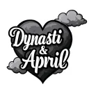 "Dynasti & April" "Dynasti & April" "Dynasti & April" "Dynasti & April" "Dynasti & April" "Dynasti & April" Name in Heart Shape Shape Shape SHAPE CLOUDS tattoo design idea