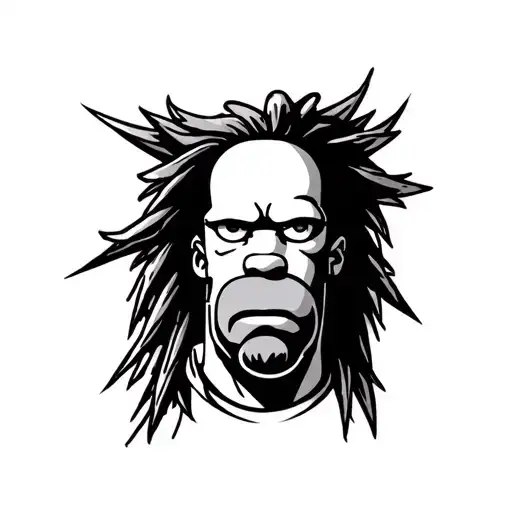 manga face panel tattoo homer simpson, rick sanchez, jeff hardy tattoo design idea