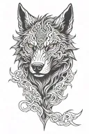 evil looking wolf nihonga style tattoo tattoo design idea
