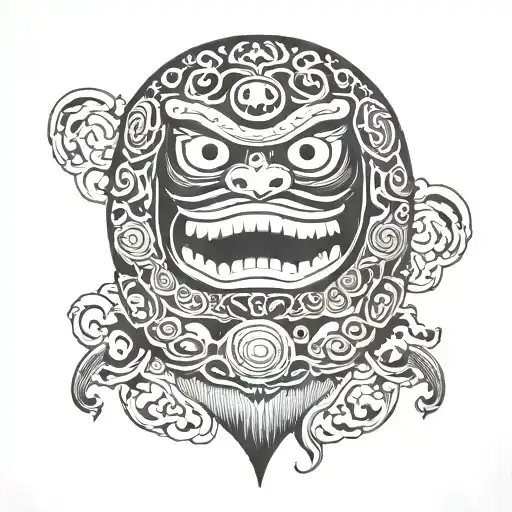 Daruma doll tattoo design idea