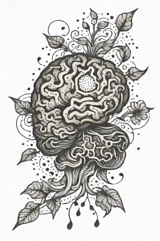 adhd brain tattoo design idea