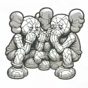kaws hear no evil speak no evil tattoo design idea