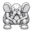 kaws hear no evil speak no evil tattoo design idea