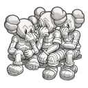 kaws hear no evil speak no evil tattoo design idea
