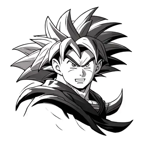 Son Goku UI with Broly and sheglong tattoo design idea