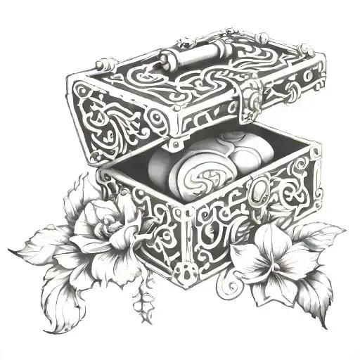 sexy pandora box open tattoo design idea