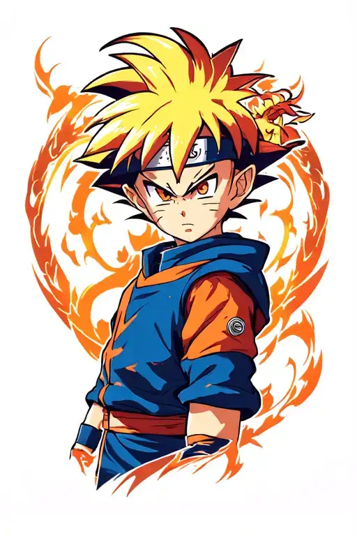 animes like demon slayer, dragon Ball, Naruto, yu yu hakusho, hunter x hunter tattoo design idea