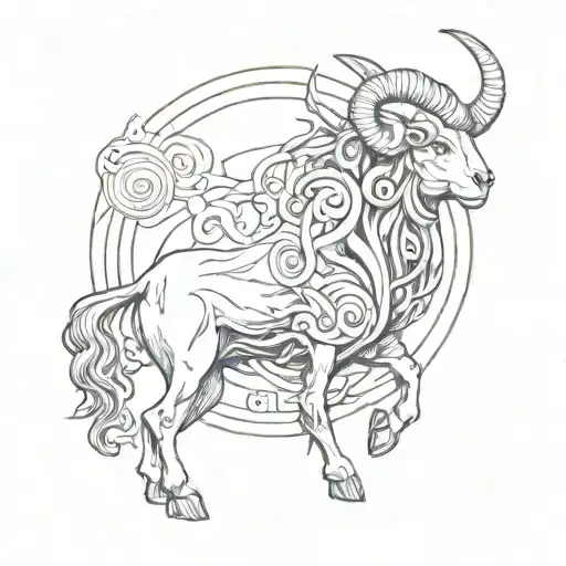 taurus aries Capricorn symbol tattoo design idea