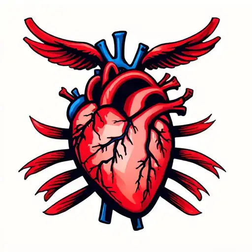 heart attack survivor symbol intertwined tattoo design idea