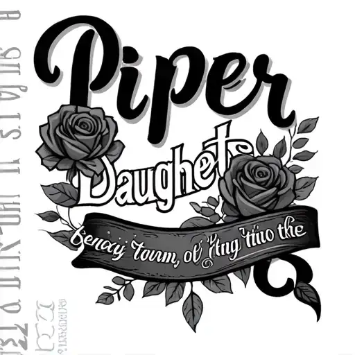 ambligram of the word Piper daughters name tattoo design idea