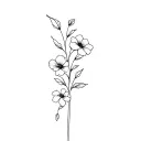 Dainty, flowers tattoo design idea