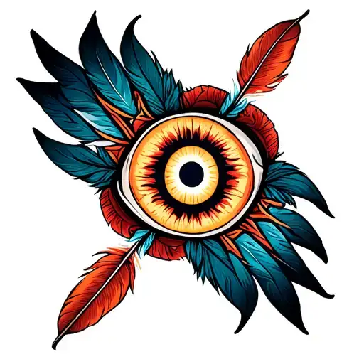 micmaq tribe, feathers,dreamcather, evil eye, family, god, 8 star micmaq tattoo design idea