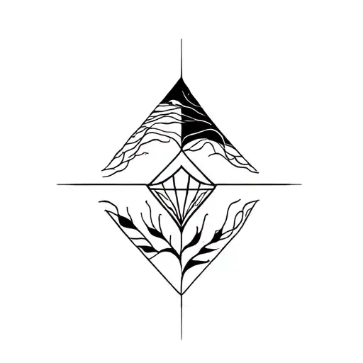 Rune dagaz with nature tattoo design idea