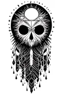 a sun melting into rain drops. tattoo design idea