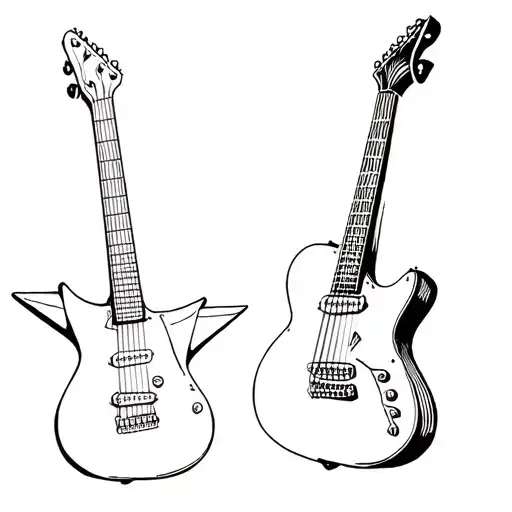 guitar and anvil tattoo design idea
