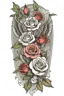teacher book travel rose wings tattoo design idea