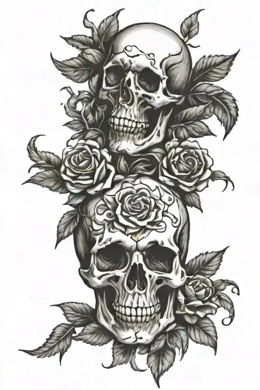 shaka memento mori tattoo design idea
