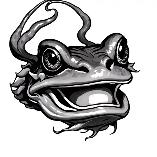 frog japanese oni mask tattoo design idea