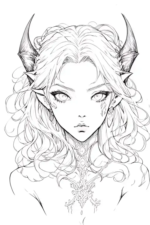 The succubus who makes ahegao face tattoo design idea