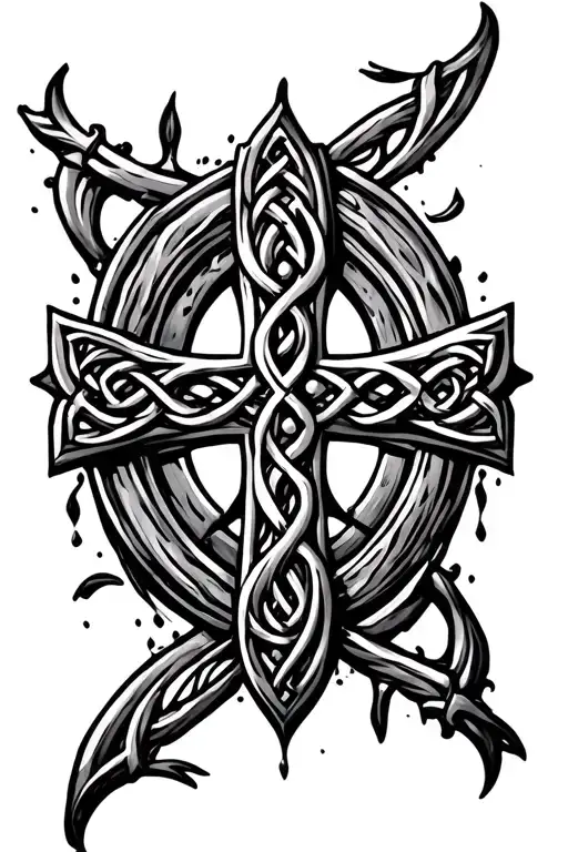Celtic cross tattoo design idea