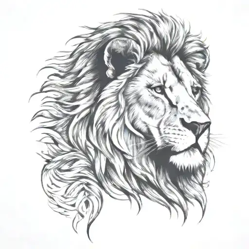 lion fingerprint tattoo design idea