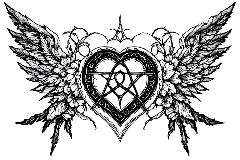 Heartagram tattoo design idea